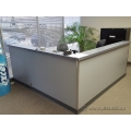 2 Tone Grey L Suite Reception Desk with Transaction Counter